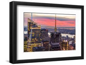 Midtown Skyline with Empire State Building from the Rockefeller Center, Manhattan, New York City-ClickAlps-Framed Photographic Print