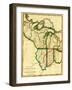 Midwest in the United States - Panoramic Map-Lantern Press-Framed Art Print