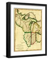 Midwest in the United States - Panoramic Map-Lantern Press-Framed Art Print