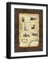 Midwest States Map-Vision Studio-Framed Art Print