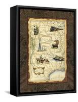 Midwest States Map-Vision Studio-Framed Stretched Canvas