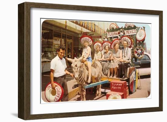 Midwesterners in Zebra Cart, Tijuana, Mexico-null-Framed Art Print