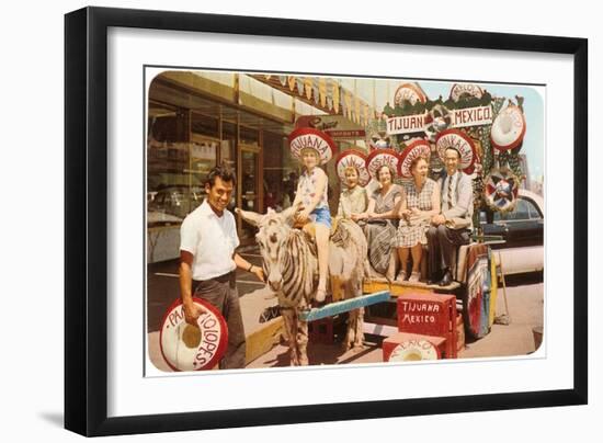 Midwesterners in Zebra Cart, Tijuana, Mexico-null-Framed Art Print