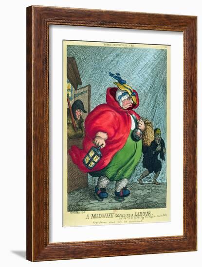 Midwife Going to a Labour, 1811-Thomas Rowlandson-Framed Giclee Print