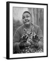 Midwife Mrs. Mahala Couch Talking About How Many Babies She Has Delivered-Eliot Elisofon-Framed Photographic Print