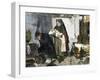 Midwife Showing new Baby to Father Whose Wife Has Died in Childbirth-null-Framed Giclee Print