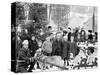 Midwinter Carnival, Childrens Parade, Dog Sleds, Upper Saranac Lake, N.Y.-null-Stretched Canvas