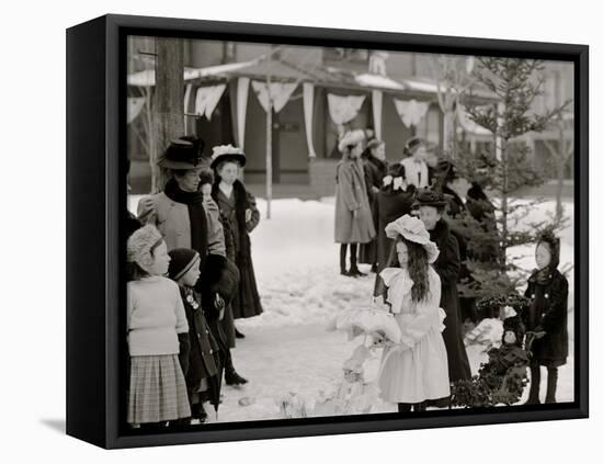 Midwinter Carnival, Childrens Parade, Doll Sleds, Upper Saranac Lake, N.Y.-null-Framed Stretched Canvas