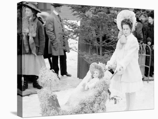 Midwinter Carnival, Childrens Parade, Miss Johnson, Winner of the First Prize, Upper Saranac Lake-null-Stretched Canvas