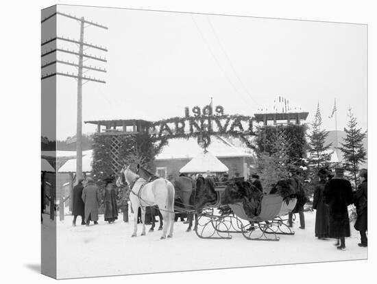 Midwinter Carnival, Entrance to Pontiac Rink, Upper Saranac Lake, N.Y.-null-Stretched Canvas