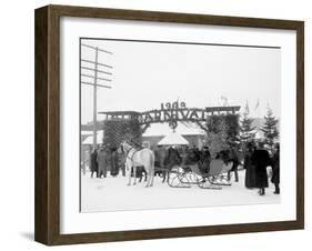 Midwinter Carnival, Entrance to Pontiac Rink, Upper Saranac Lake, N.Y.-null-Framed Photo