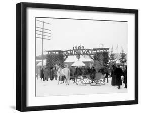 Midwinter Carnival, Entrance to Pontiac Rink, Upper Saranac Lake, N.Y.-null-Framed Photo