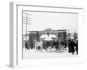 Midwinter Carnival, Entrance to Pontiac Rink, Upper Saranac Lake, N.Y.-null-Framed Photo