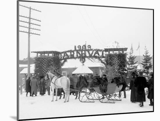 Midwinter Carnival, Entrance to Pontiac Rink, Upper Saranac Lake, N.Y.-null-Mounted Photo