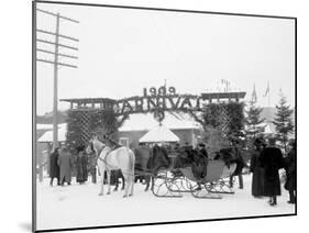Midwinter Carnival, Entrance to Pontiac Rink, Upper Saranac Lake, N.Y.-null-Mounted Photo