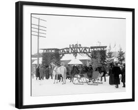 Midwinter Carnival, Entrance to Pontiac Rink, Upper Saranac Lake, N.Y.-null-Framed Photo