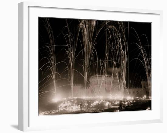 Midwinter Carnival, Storming the Fortress, Upper Saranac Lake, N.Y.-null-Framed Photo