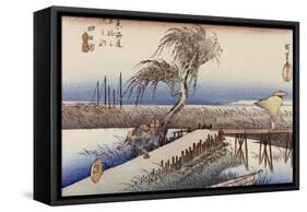 Mie River Near Yokkaichi-Ando Hiroshige-Framed Stretched Canvas