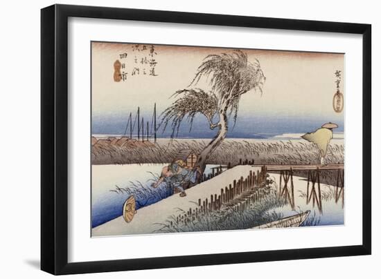 Mie River Near Yokkaichi-Ando Hiroshige-Framed Giclee Print