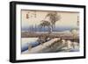 Mie River Near Yokkaichi-Ando Hiroshige-Framed Giclee Print