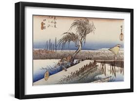 Mie River Near Yokkaichi-Ando Hiroshige-Framed Giclee Print