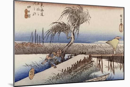 Mie River Near Yokkaichi-Ando Hiroshige-Mounted Giclee Print