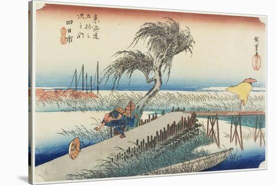 Mie River, Yokkaichi, C. 1833-Utagawa Hiroshige-Stretched Canvas