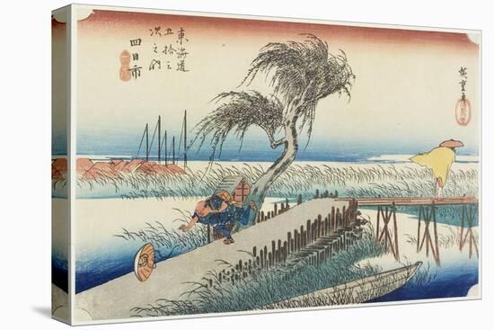 Mie River, Yokkaichi, C. 1833-Utagawa Hiroshige-Stretched Canvas