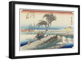 Mie River, Yokkaichi, C. 1833-Utagawa Hiroshige-Framed Giclee Print