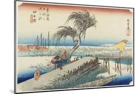 Mie River, Yokkaichi, C. 1833-Utagawa Hiroshige-Mounted Giclee Print
