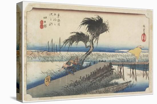 Mie River, Yokkaichi, C. 1833-Utagawa Hiroshige-Stretched Canvas