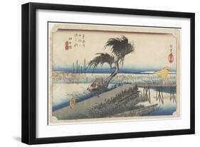 Mie River, Yokkaichi, C. 1833-Utagawa Hiroshige-Framed Giclee Print