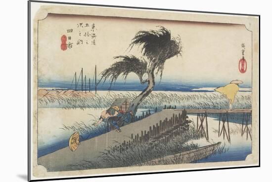 Mie River, Yokkaichi, C. 1833-Utagawa Hiroshige-Mounted Giclee Print