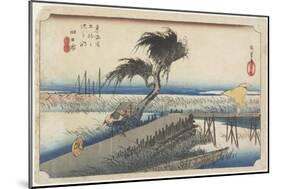 Mie River, Yokkaichi, C. 1833-Utagawa Hiroshige-Mounted Giclee Print