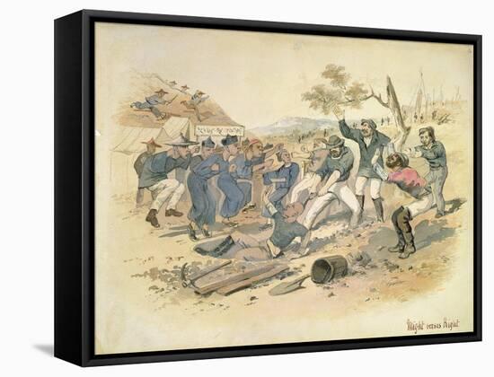 Might Versus Right, C.1861-Samuel Thomas Gill-Framed Stretched Canvas