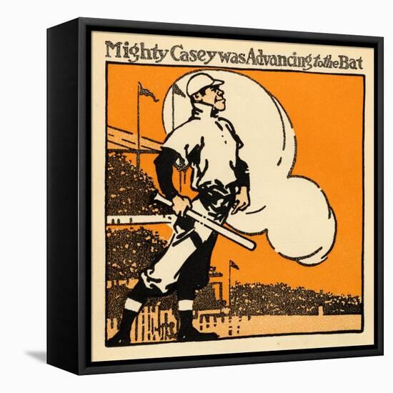Mighty Casey Advancing to the Bat-Dan Sayre-Framed Stretched Canvas
