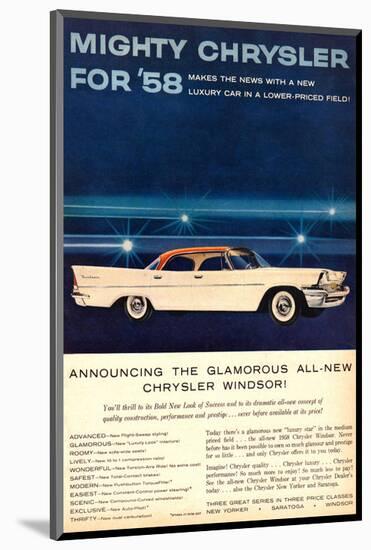 Mighty Chrysler for 58-Windsor-null-Mounted Art Print