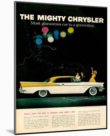 Mighty Chrysler Saratoga-null-Mounted Art Print