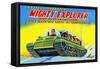 Mighty Explorer with Piston Action-null-Framed Stretched Canvas