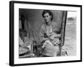 Migrant farm worker's family in Nipomo California, 1936-Dorothea Lange-Framed Photographic Print