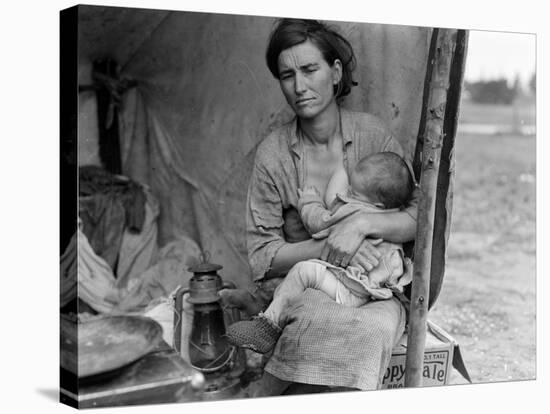 Migrant farm worker's family in Nipomo California, 1936-Dorothea Lange-Stretched Canvas