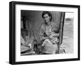 Migrant farm worker's family in Nipomo California, 1936-Dorothea Lange-Framed Photographic Print