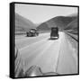 Migrants driving on Highway 99, 1939-Dorothea Lange-Framed Stretched Canvas