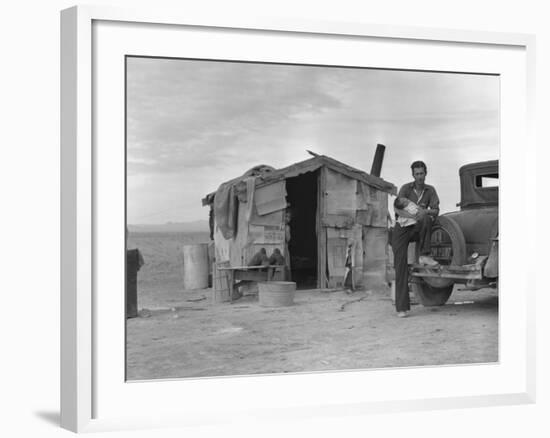 Migratory Mexican Field Worker's Home, Imperial Valley, California, c.1937-Dorothea Lange-Framed Photo