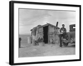 Migratory Mexican Field Worker's Home, Imperial Valley, California, c.1937-Dorothea Lange-Framed Photo