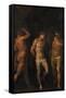 Miguel Ángel (Disciple of) / 'The Flagellation', 16th century, Italian School, Panel, 99 cm x 71...-Michelangelo (disciple)-Framed Stretched Canvas