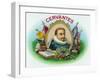 Miguel de Cervantes Brand Cigar Box Label-Lantern Press-Framed Art Print