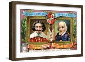 Miguel De Cervantes Saavedra and Pedro Calderon De La Barca, C1900-null-Framed Giclee Print