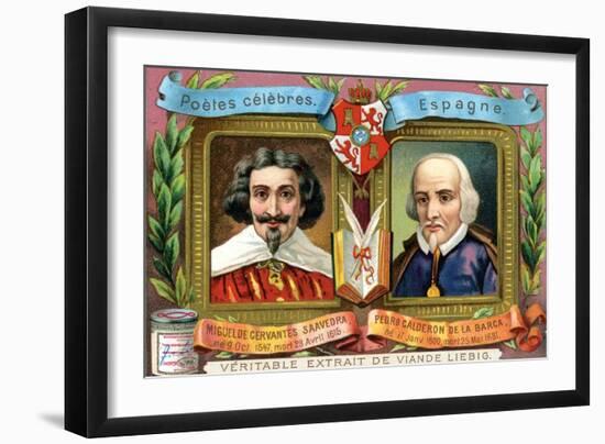 Miguel De Cervantes Saavedra and Pedro Calderon De La Barca, C1900-null-Framed Giclee Print