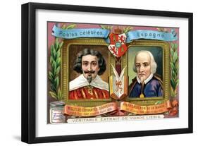Miguel De Cervantes Saavedra and Pedro Calderon De La Barca, C1900-null-Framed Giclee Print